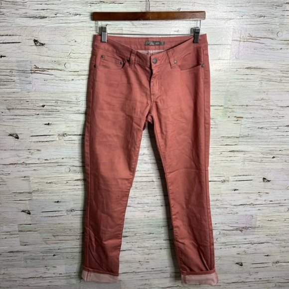 Prana kayla jeans pants mid rise salmon color outdoor wear skinny stretch size 4 - Picture 1 of 8